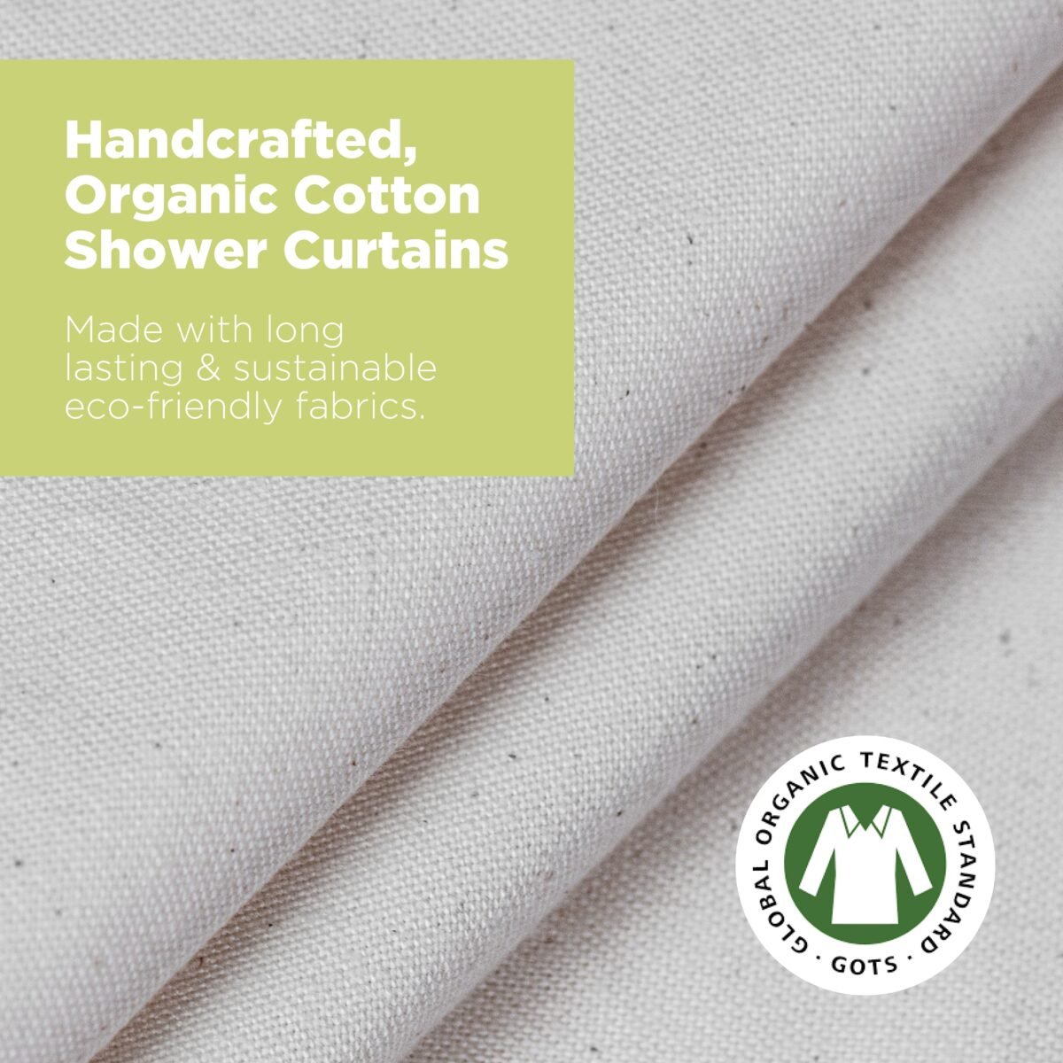 Organic Cotton Shower Curtain – Bath, Tub + Stall Sizes - Image 8