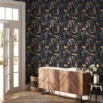 Hand-drawn Wildflowers on Dark Background Wallpaper - Image 6