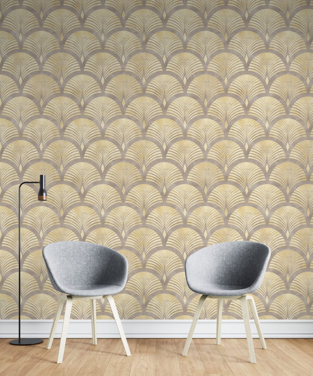 Beige Gold Effect Art Deco Style Luxury Wallpaper - Image 6