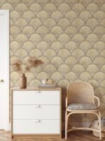 Beige Gold Effect Art Deco Style Luxury Wallpaper - Image 3