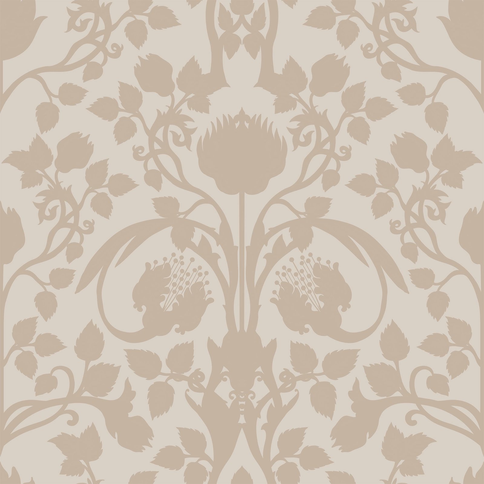 Vintage Beige Floral Wallpaper - Classic Elegance for Timeless Interiors - Image 2