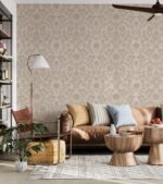 Vintage Beige Floral Wallpaper - Classic Elegance for Timeless Interiors - Image 3