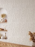 Beige Terracotta Herringbone Wallpaper - Image 5