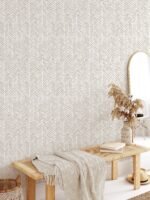 Beige Terracotta Herringbone Wallpaper - Image 6