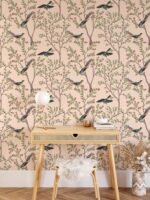 Vintage Chinoiserie Flying Birds Wallpaper - Image 5