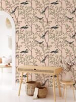 Vintage Chinoiserie Flying Birds Wallpaper - Image 6