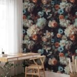 Moody Floral Wallpaper with Dark and Elegant Roses, Dahlias, and Anemones - Image 4