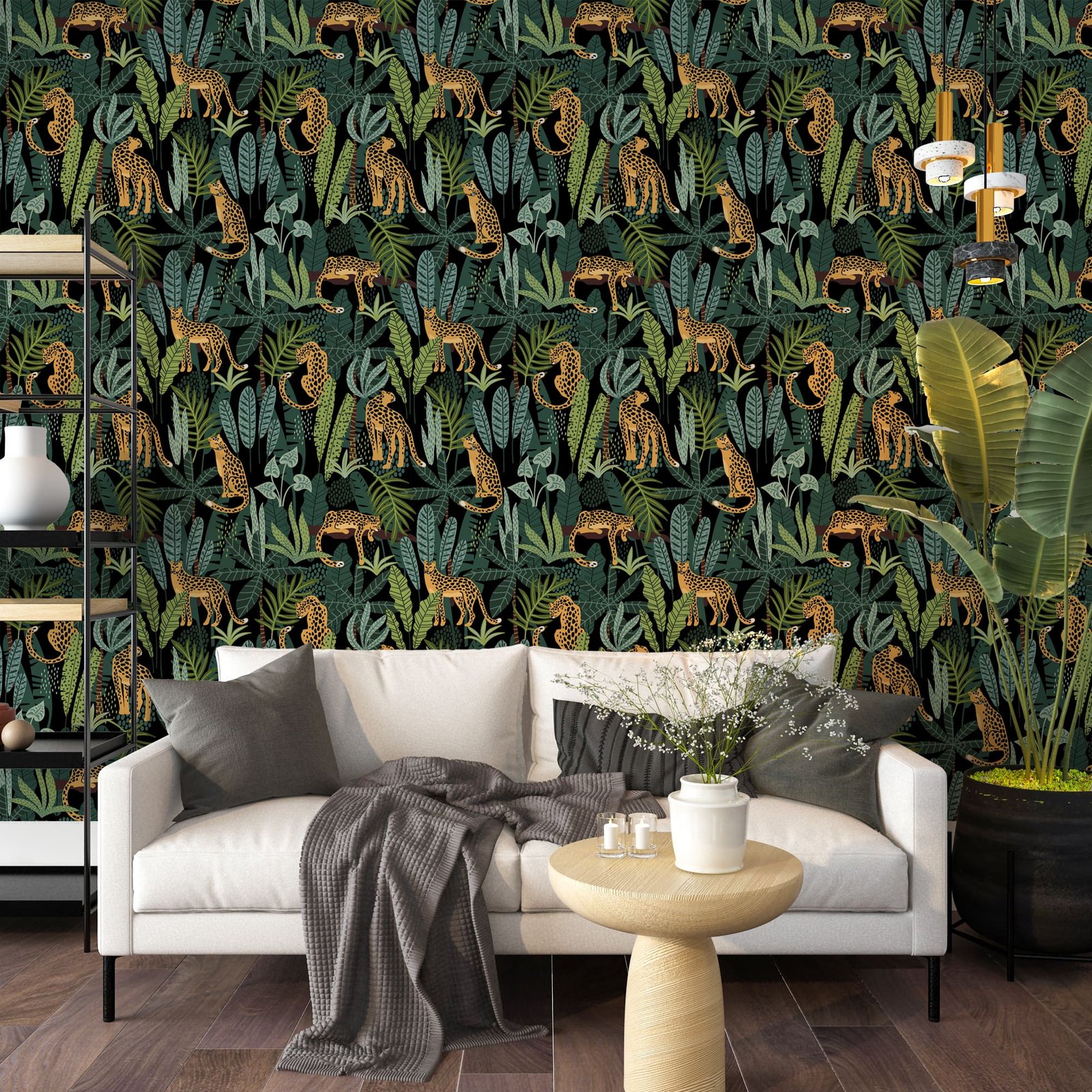 Leopard Print Peel and Stick Wallpaper - Exotic Tropical Wallpaper - Image 5