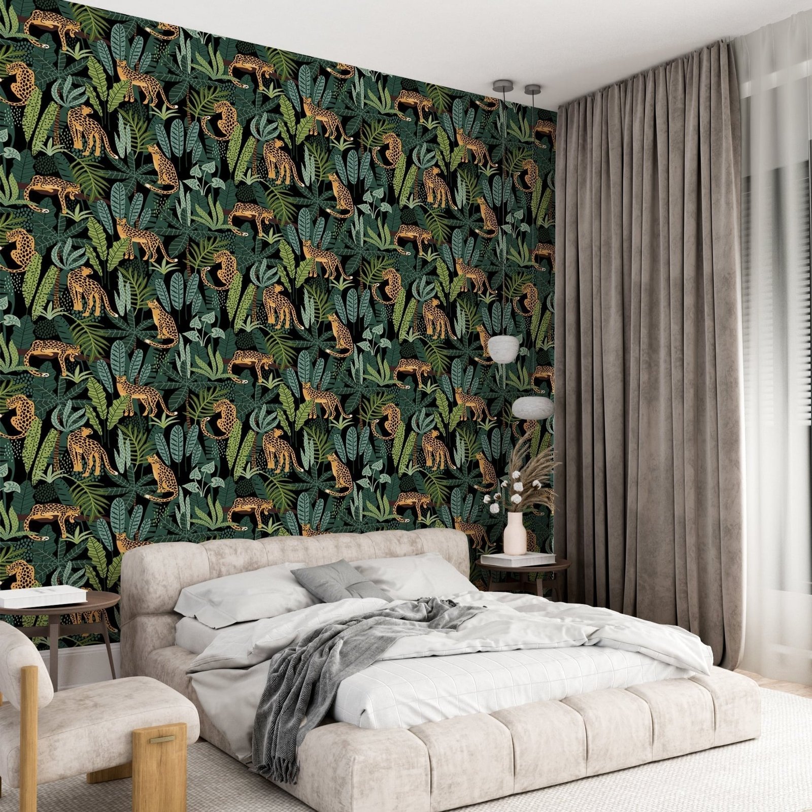 Leopard Print Peel and Stick Wallpaper - Exotic Tropical Wallpaper - Image 3