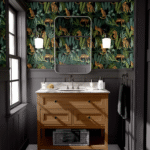 Leopard Print Peel and Stick Wallpaper - Exotic Tropical Wallpaper