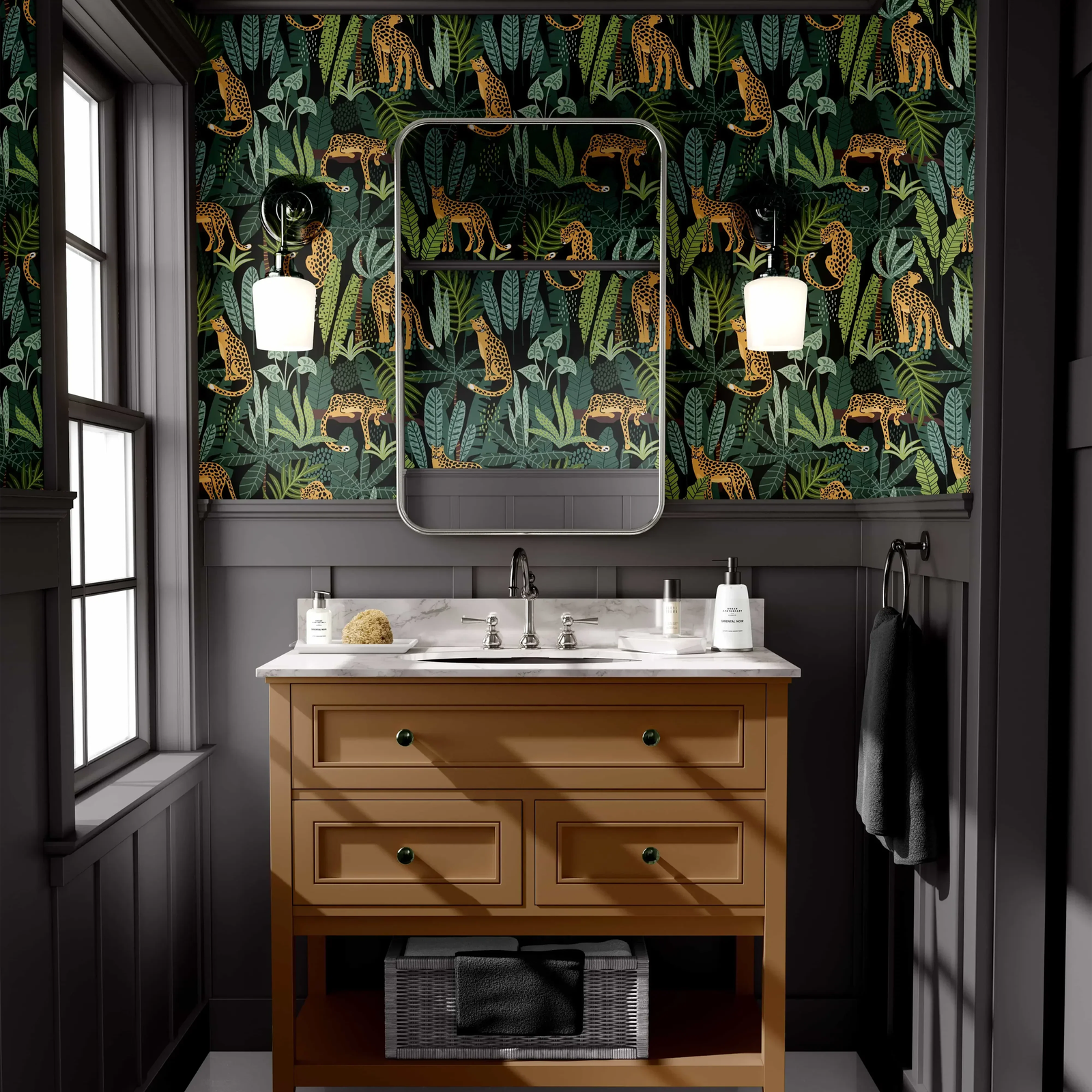 Leopard Print Peel and Stick Wallpaper - Exotic Tropical Wallpaper - Image 1