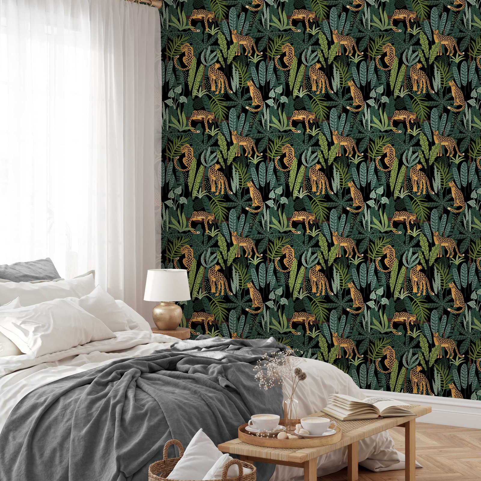 Leopard Print Peel and Stick Wallpaper - Exotic Tropical Wallpaper - Image 6