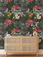 Colorful Botanical Garden Wallpaper on Dark Background - Image 5