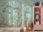 Vintage Blue Chinoiserie Wallpaper - Image 4