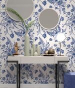Blue Toile Wallpaper Peel and Stick - Image 3
