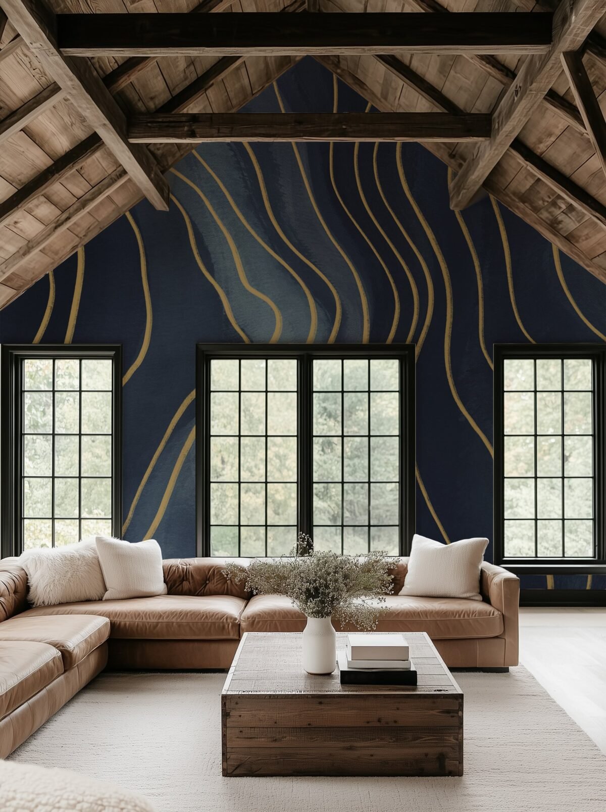 Abstract Navy Blue Removable Wallpaper Mural - Image 4