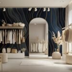 Abstract Navy Blue Removable Wallpaper Mural - Image 3