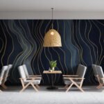 Abstract Navy Blue Removable Wallpaper Mural - Image 5