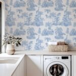 Blue Safari Toile Wallpaper - Jungle Animals in Classic Style - Image 3