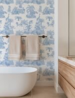 Blue Safari Toile Wallpaper - Jungle Animals in Classic Style - Image 4