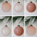 Set of 6 4-Inch Vintage Rose Glass Ornaments in Matte & Shiny Finishes for Holiday Decor