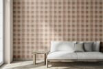 Boho Beige Checkered Wallpaper - Modern Farmhouse Decor - Image 5