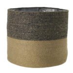 Elegant Handcrafted Bombay Basket - Durable Natural Fiber Décor for Faux Greenery Display