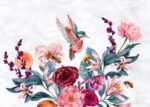Flying Birds with Flower Bouquet Wallpaper Mural - Image 2