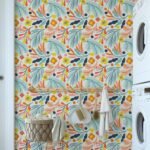 Colorful Botanical Abstract Floral Wallpaper - Image 3