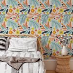 Colorful Botanical Abstract Floral Wallpaper - Image 4
