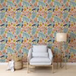 Colorful Botanical Abstract Floral Wallpaper