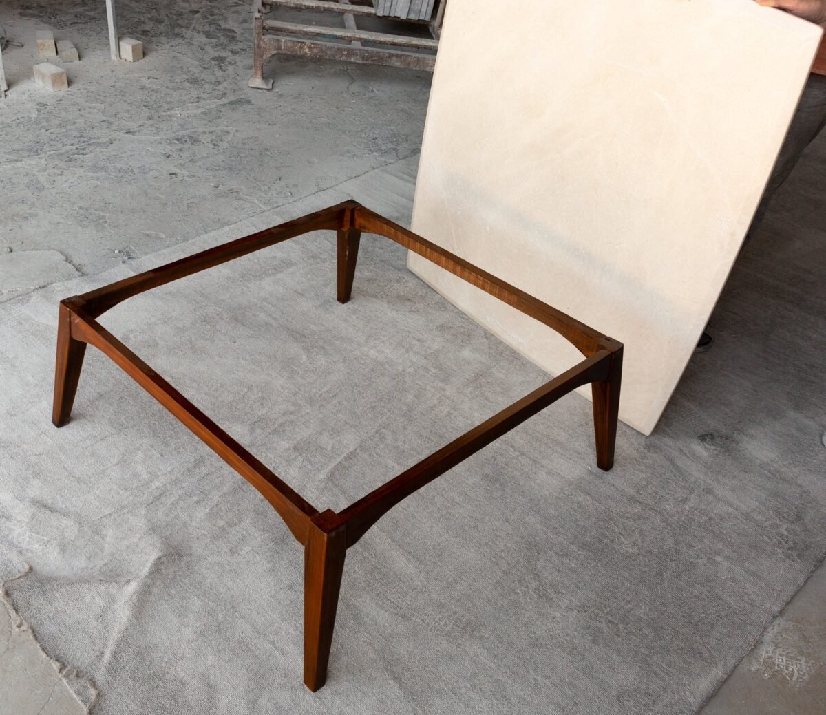 Burdur Beige Marble Coffee Table Rectangular Polished and Eased Edge - Image 10