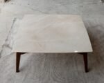 Burdur Beige Marble Coffee Table Rectangular Polished and Eased Edge - Image 5