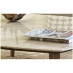 Burdur Beige Marble Coffee Table Rectangular Polished and Eased Edge - Image 3