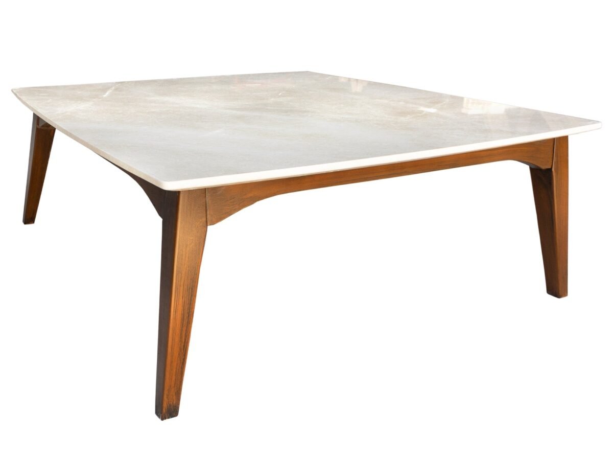 Burdur Beige Marble Coffee Table Rectangular Polished and Eased Edge - Image 4