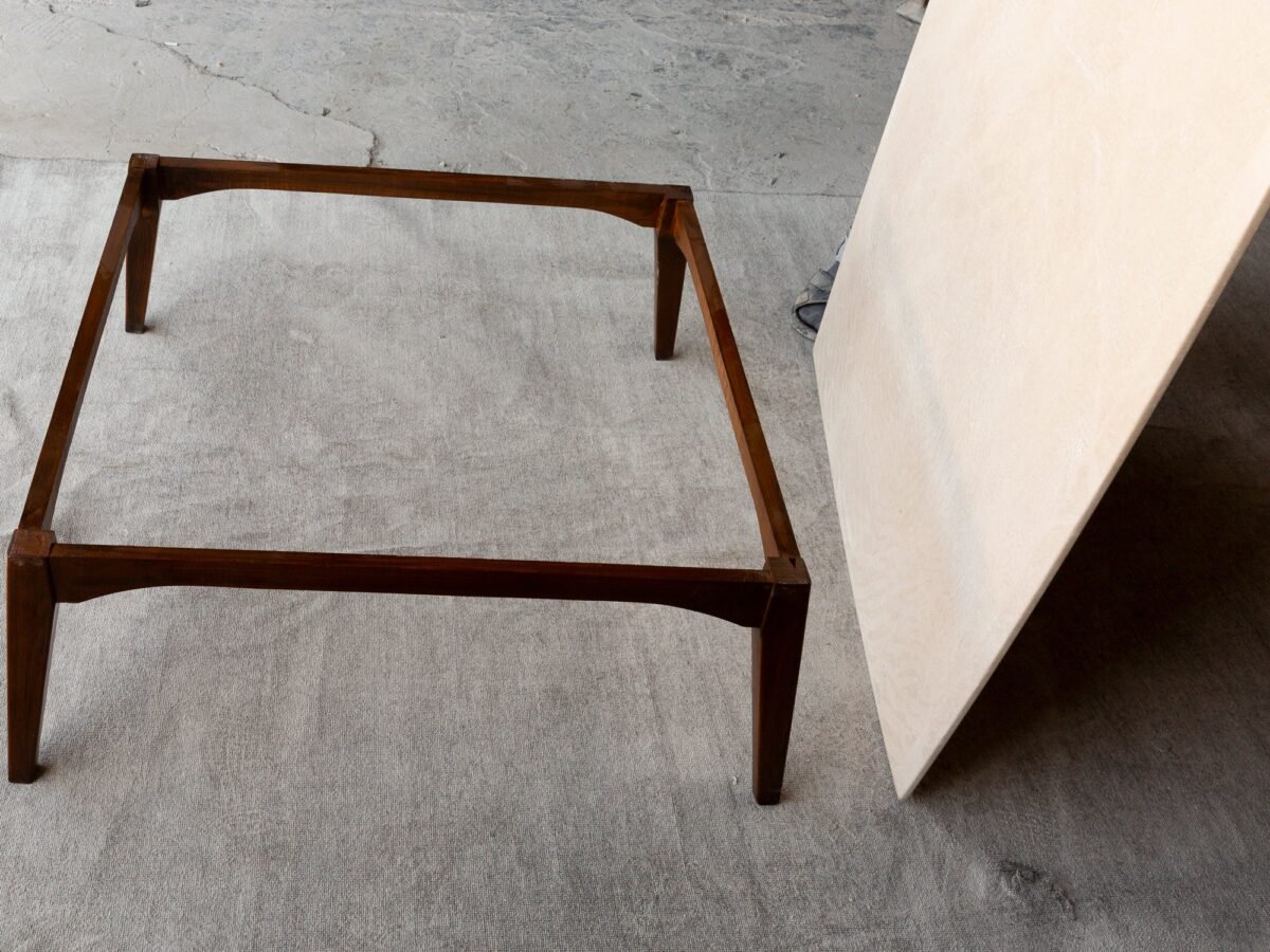 Burdur Beige Marble Coffee Table Rectangular Polished and Eased Edge - Image 12