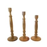 Tapered Candle Holder, Natural Wood - Image 2