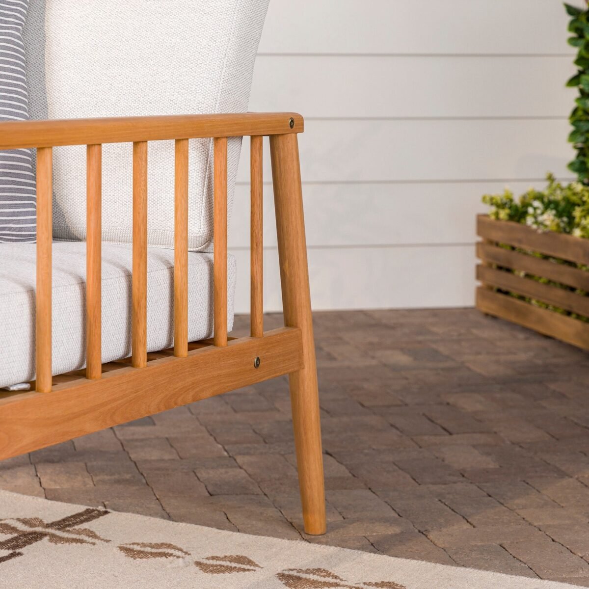 Circa Modern Solid Wood Spindle Patio Lounge Chair - Image 3