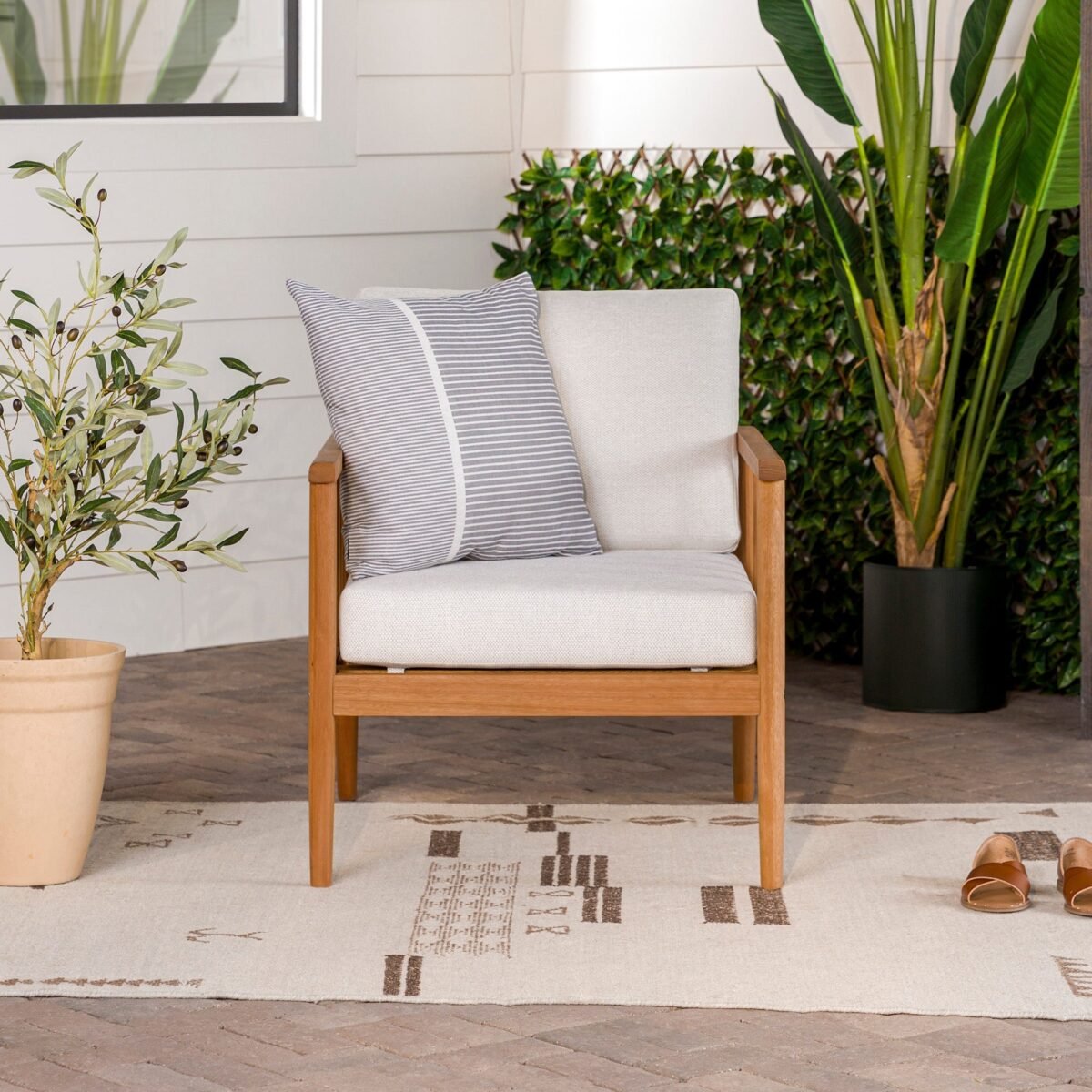 Circa Modern Solid Wood Spindle Patio Lounge Chair - Image 2