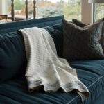 Handcrafted 100% Linen Ivory Throw Blanket with Grey Stripes - 50" x 70" Elegant Home Decor - Image 3