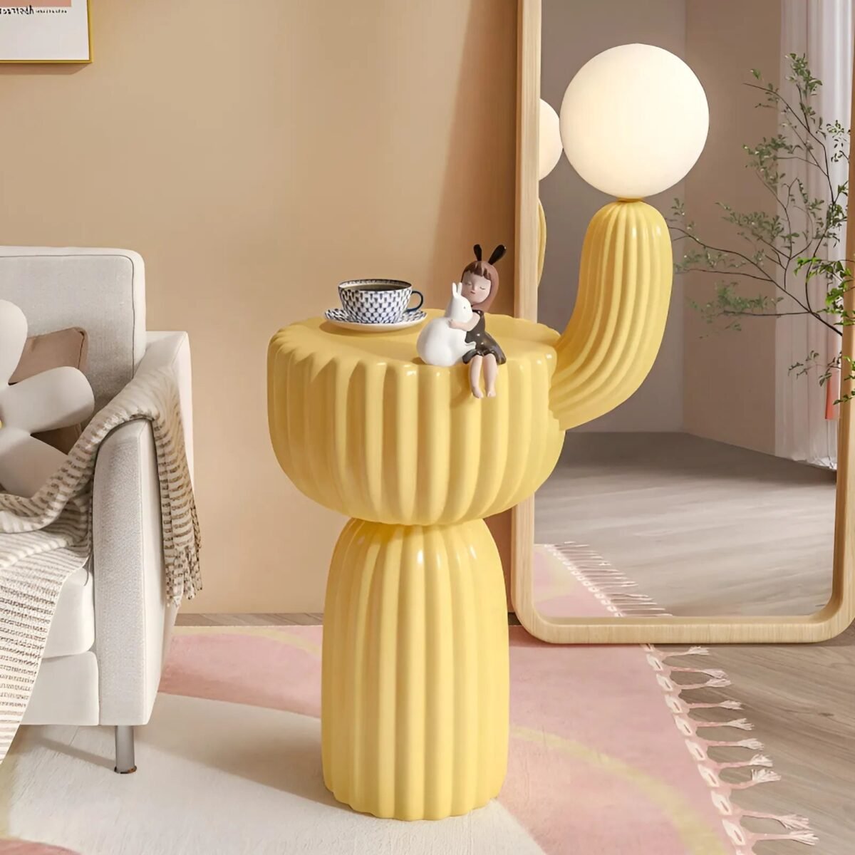Cactus Bedside Table + Lamp - Image 3
