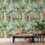 Western Cactus Wallpaper Peel and Stick