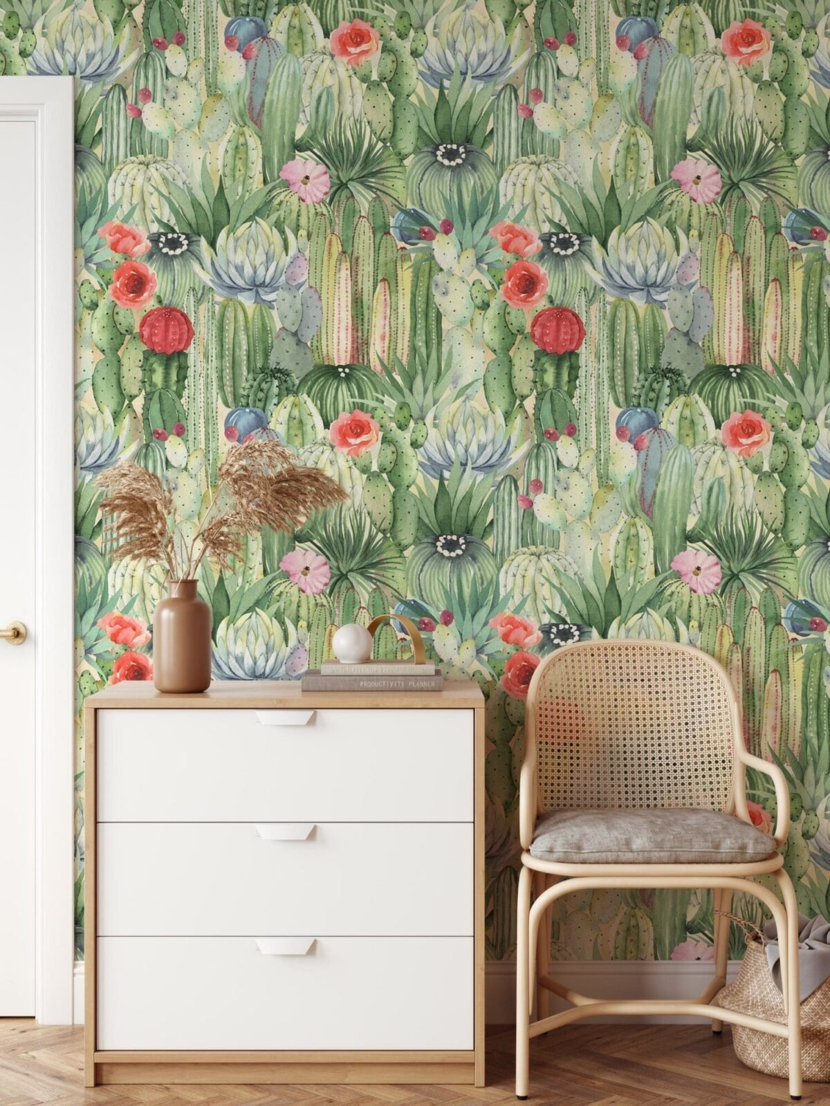 Western Cactus Wallpaper Peel and Stick - Image 3