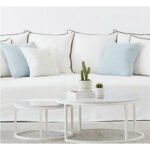 Carrara White Marble Nesting Coffee Table Round Set of 2 Polished - Image 5
