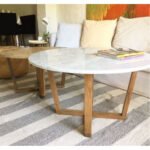 Carrara White Marble Coffee Table Round Polished and Eased Edge - Image 2