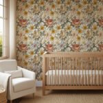 Chamomile Rose Hibiscus Flower Vintage Wallpaper - Image 3