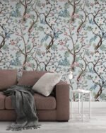 Blue Chinoiserie Birds Wallpaper - Image 6