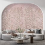 Blush Pink Chinoiserie Wallpaper Mural Peel and Stick - Image 2