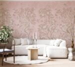 Blush Pink Chinoiserie Wallpaper Mural Peel and Stick - Image 4
