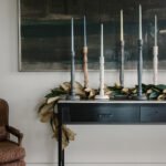 Tapered Candle Holder, Dark Grey Wood - Image 3